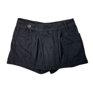 Noname Made in Korea Black Wrap Front Skort Mini Skirt Shorts Sz M K-Fashion